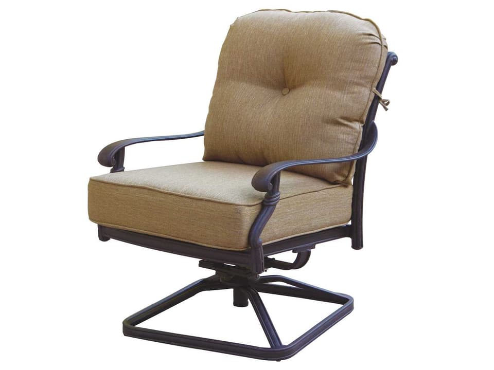 Santa Monica Cast Aluminum Antique Bronze Swivel Rocker Club Chair