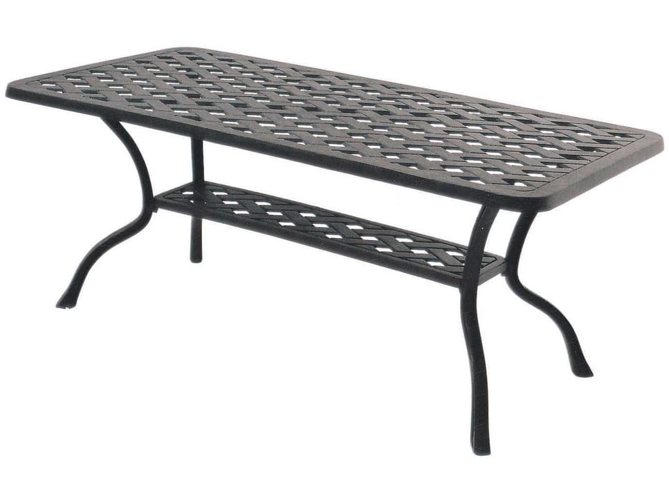 Series Cast Aluminum Antique Bronze Rectangular Coffee Table