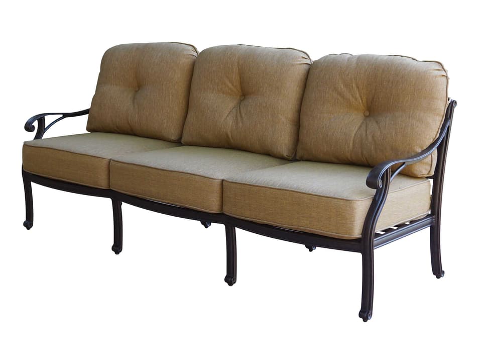 Nassau 3-Seat Cast Aluminum Outdoor Sofa in Antique Bronze