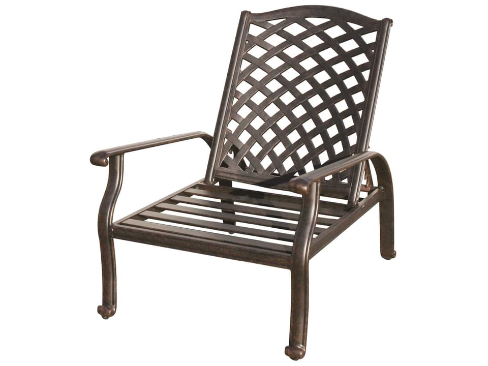 Nassau Cast Aluminum Adjustable Club Chair in Antique Bronze