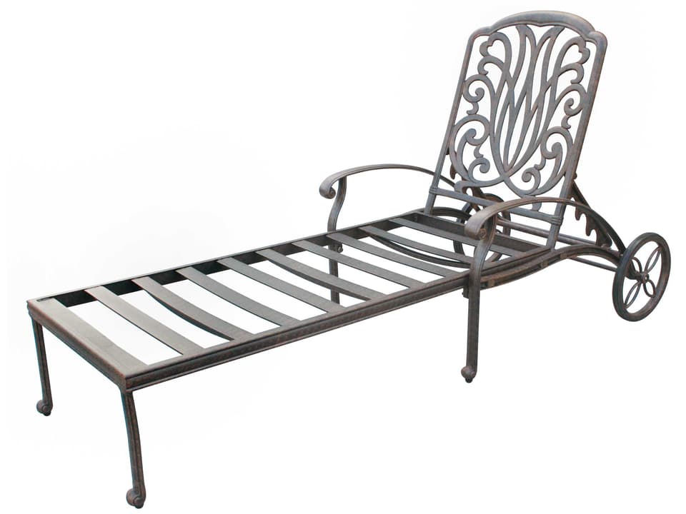 Elisabeth Cast Aluminum Chaise Lounge with Sesame Cushion