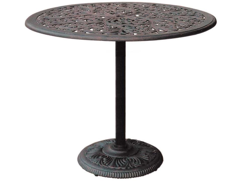 Darlee Series 80 42-Inch Round Pedestal Bar Table in Antique Bronze