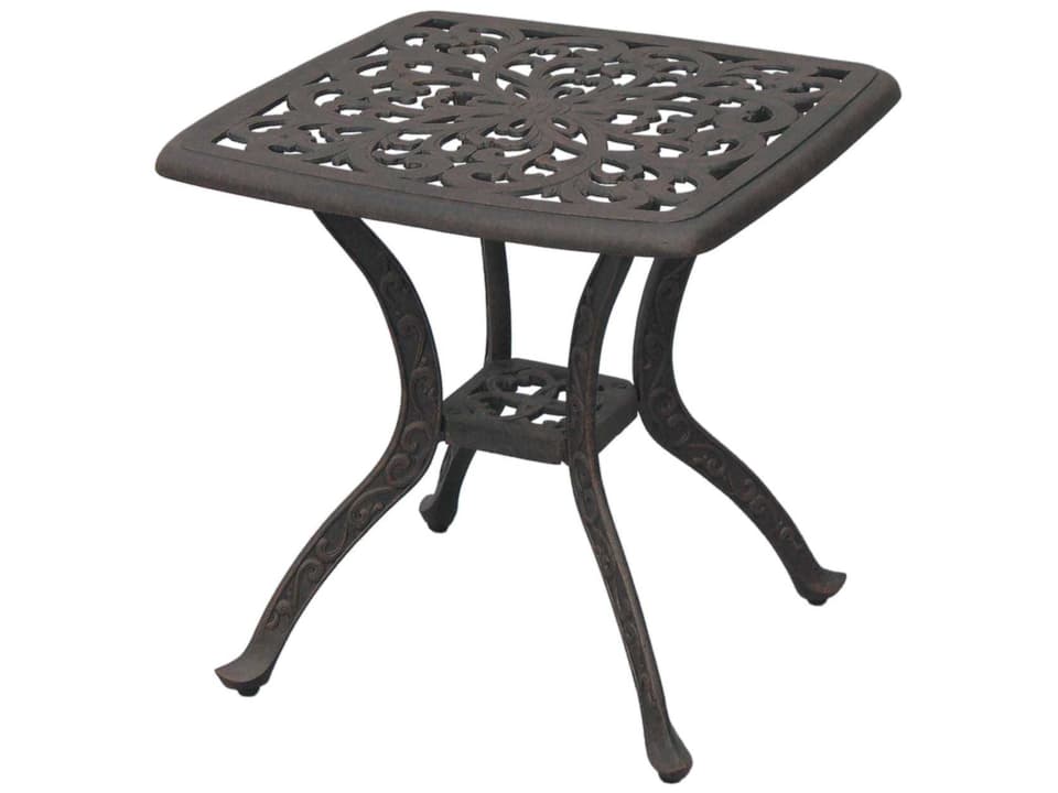 Darlee Series 80 Cast Aluminum Square End Table in Antique Bronze