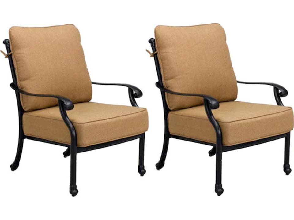 Madison Cast Aluminum Club Chair with Cushions Set of 2