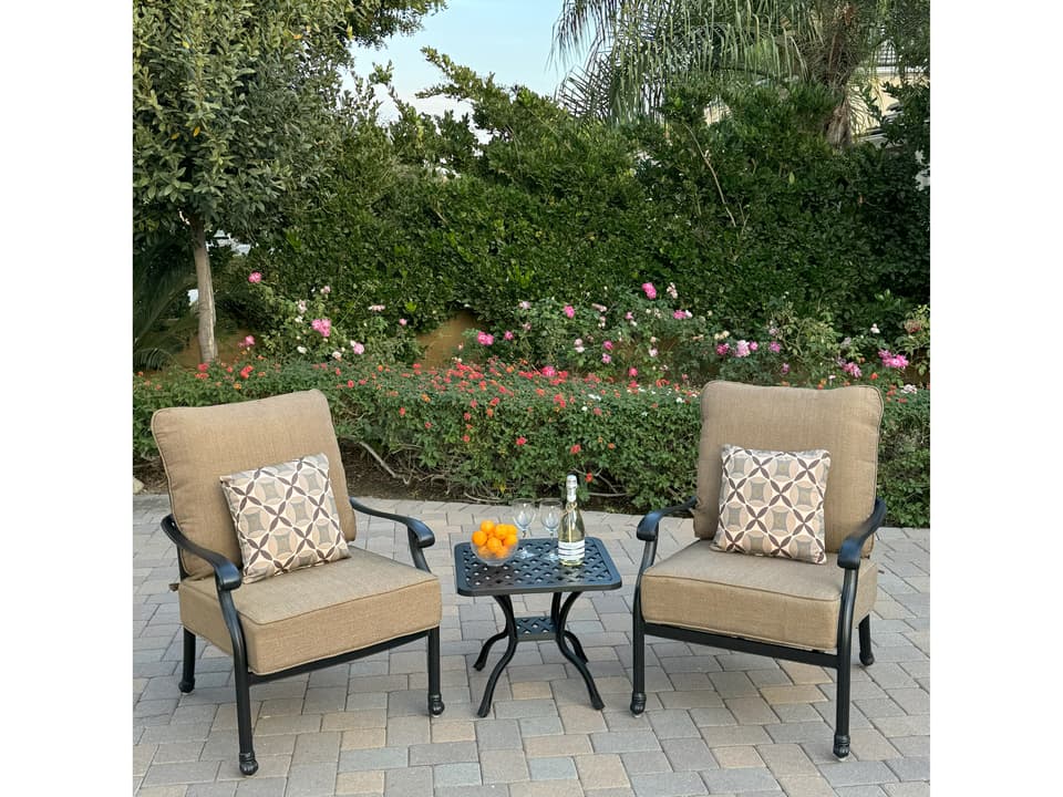 Madison Cast Aluminum 3-Piece Patio Conversation Set
