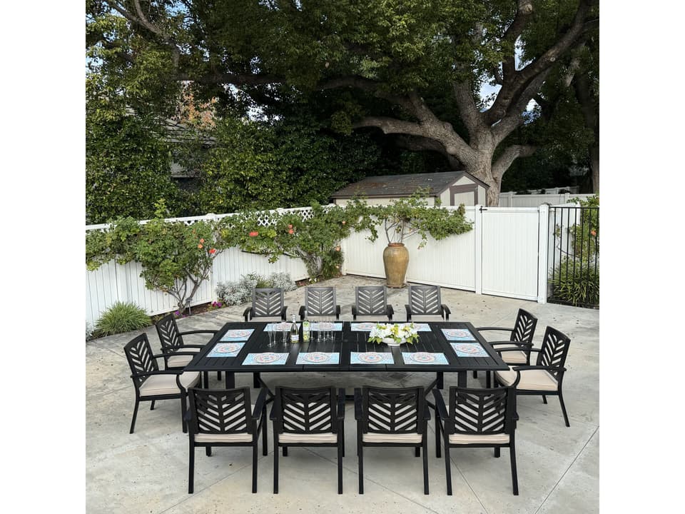 Palm Springs Antique Bronze Aluminum Dining Set