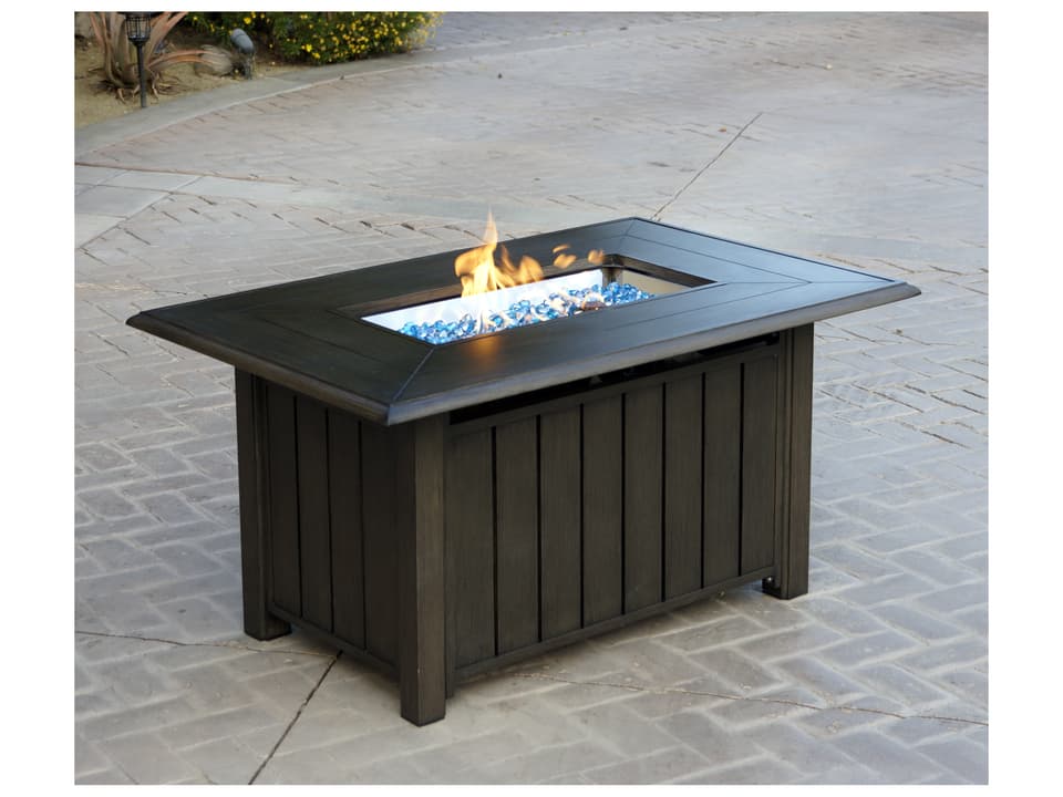 Brooklyn Rectangular Propane Coffee Fire Pit Table in Multibrown