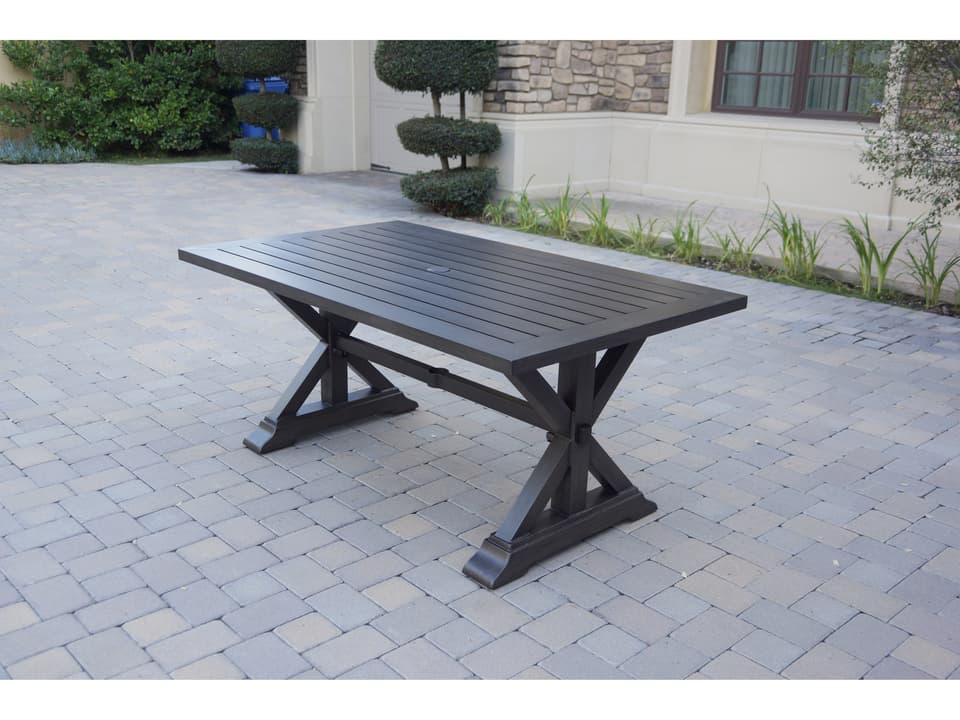 Brooklyn Rectangular Dining Table Cast Aluminum Multi Brown