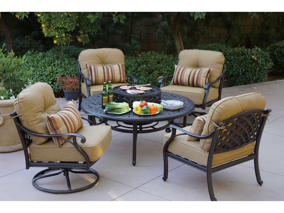 Nassau Antique Bronze Cast Aluminum Lounge Set