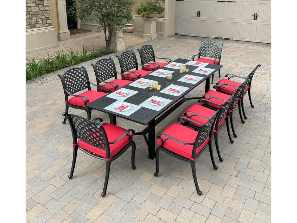 Darlee Outdoor Living Nassau Cast Aluminum Antique Bronze 11 Piece