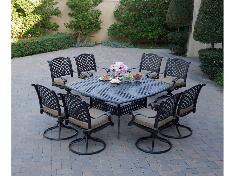 los apson? in da house １１枚セット Darlee Outdoor Living Nassau Cast Aluminum Antique Bronze 11 Piece