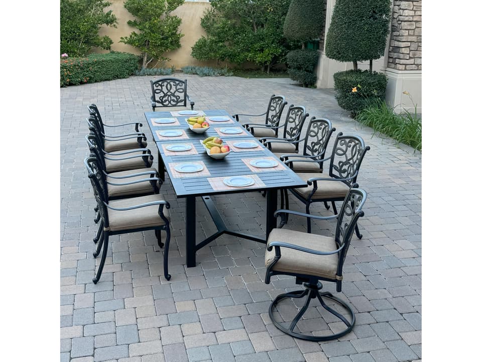 Santa Monica Cast Aluminum 11-Piece Dining Set