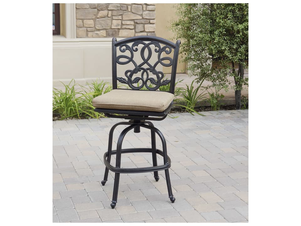Santa Monica Cast Aluminum Swivel Bar Stool Set of 6 in Antique Bronze