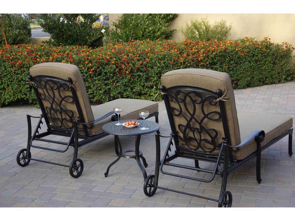 Santa Monica Cast Aluminum Antique Bronze 3 Piece Lounge Set