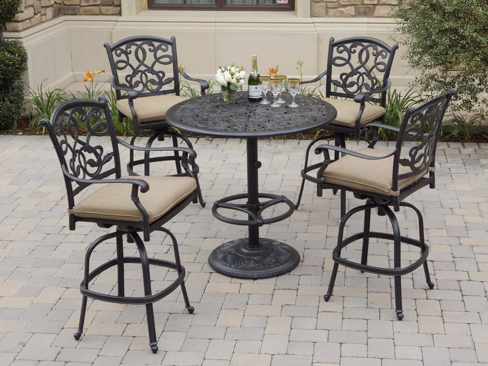Santa Monica Cast Aluminum Antique Bronze 5 Piece Bar Set