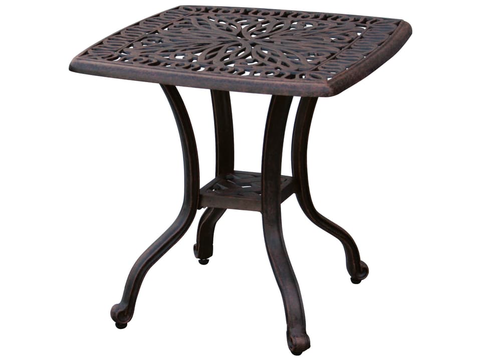 Elisabeth Cast Aluminum Square End Table in Antique Bronze