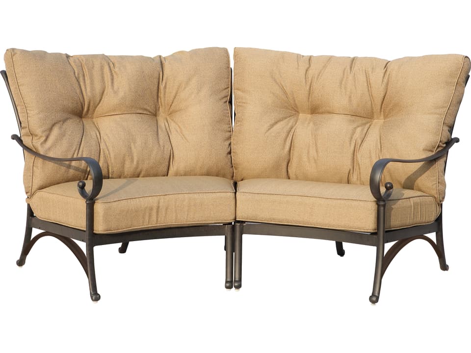 Santa Anita Cast Aluminum 2-Piece Crescent Sectional Loveseat