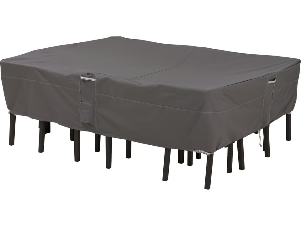 Ravenna 128 Inch Rectangular Oval Outdoor Table and Chair Cover Dark Taupe