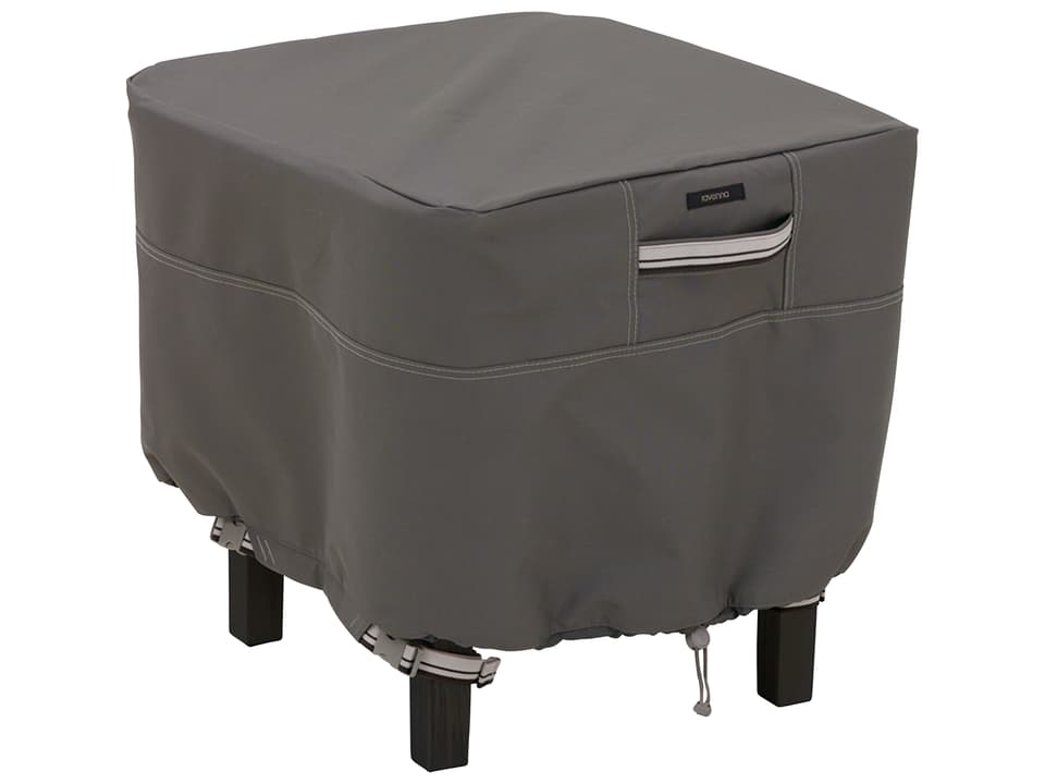 Ravenna 21 Inch Square Ottoman and Table Cover in Dark Taupe