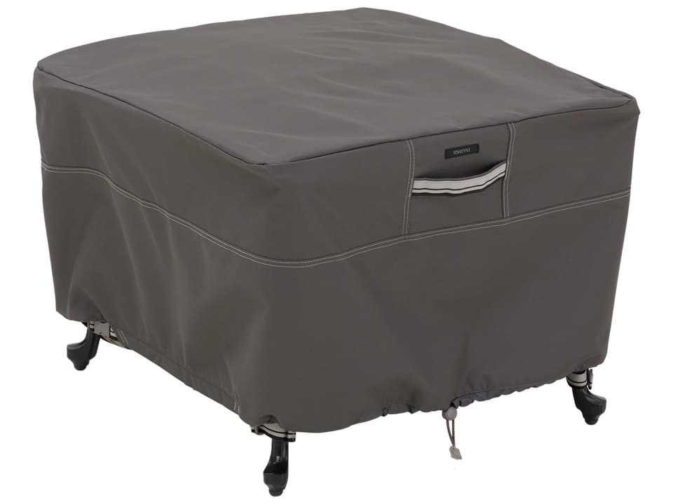 Ravenna 26 Inch Square Gardelle One Ottoman Table Cover in Dark Taupe