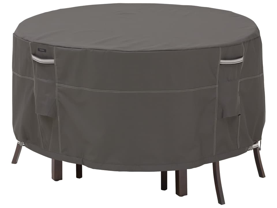 Ravenna 52 Inch Round Table and Chair Bistro Set Cover in Dark Taupe
