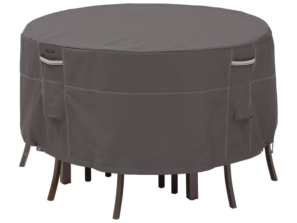 Ravenna 60 Inch Round Table and Chair Set Cover in Dark Taupe