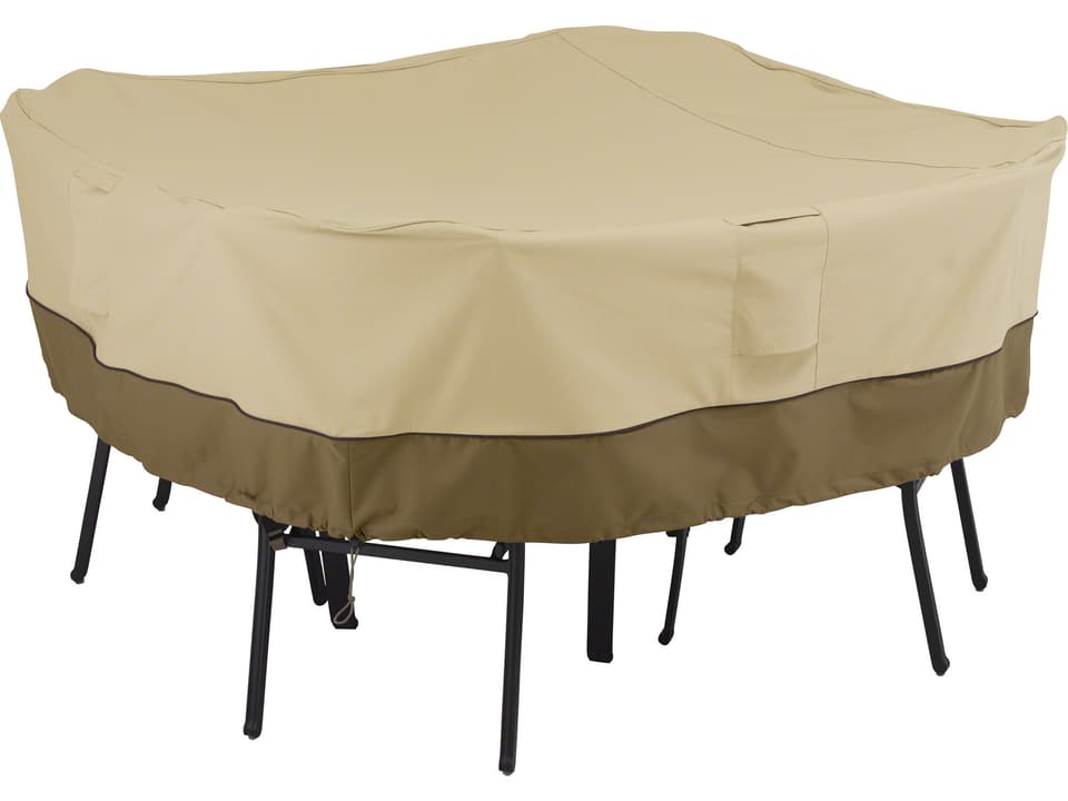 Veranda 66 Inch Square Table and Chair Set Cover in Pebble