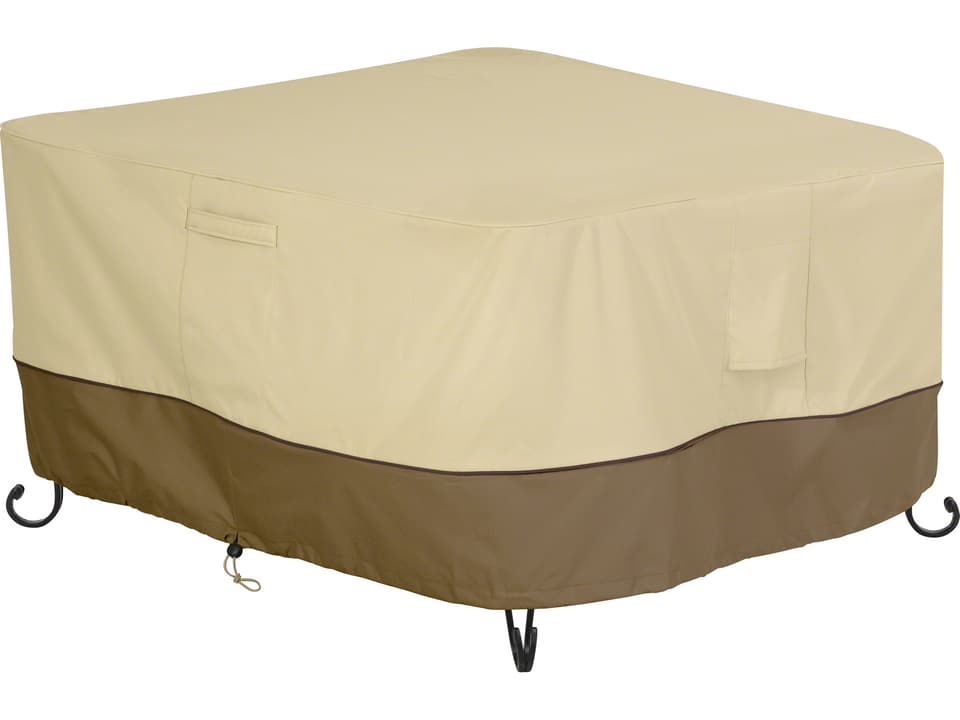 Veranda 42 Inch Square Fire Pit Table Cover in Pebble