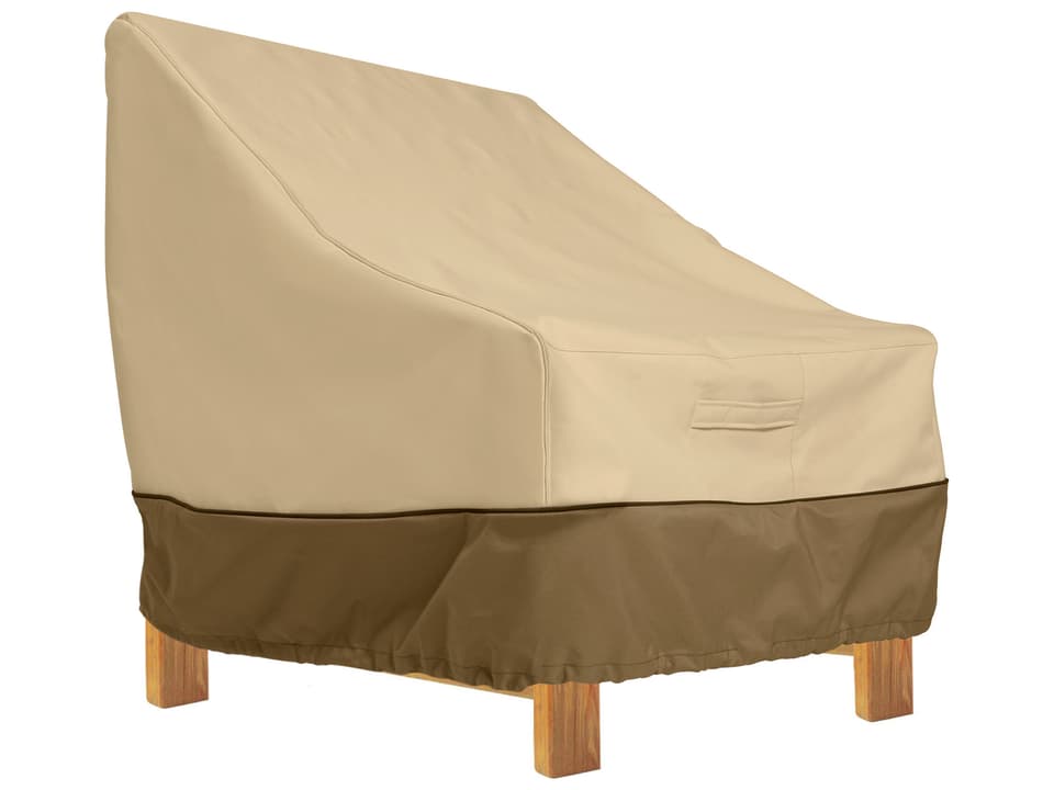 Classic Accessories Veranda Deep Lounge Chair Cover Gardelle Fabric Pebble Bark