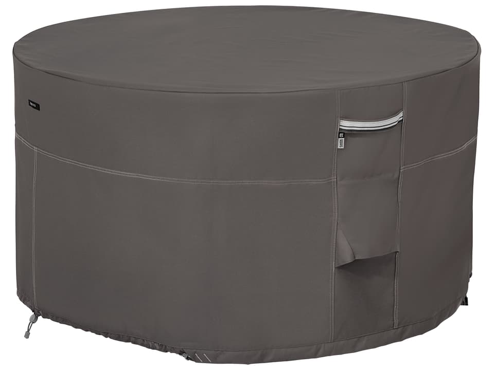 Ravenna 42 Inch Round Fire Pit Table Cover in Dark Taupe
