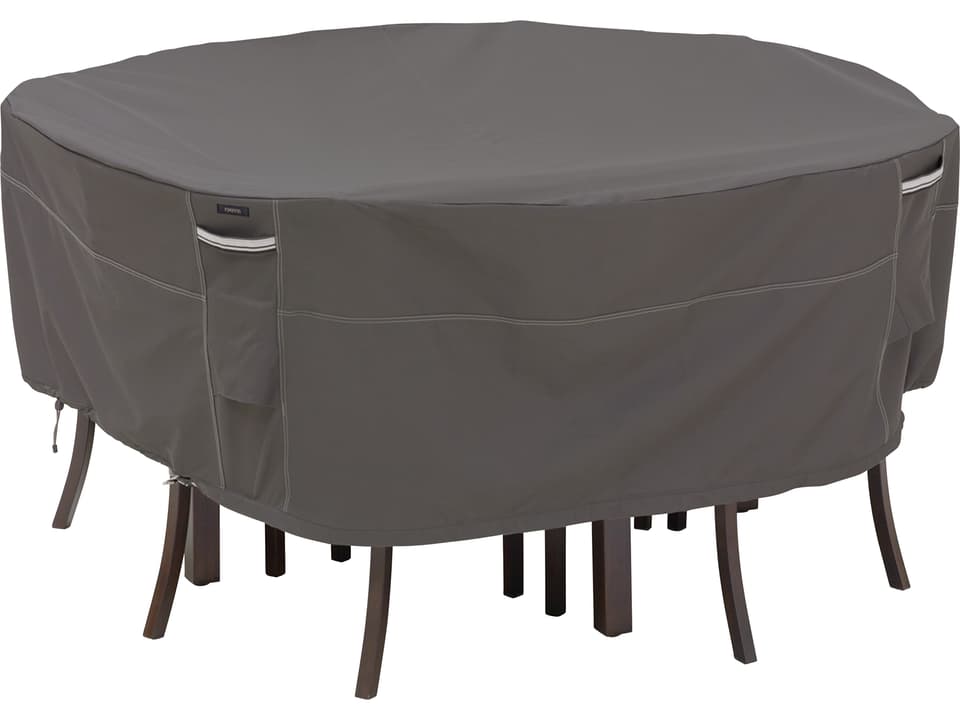 Ravenna 82-Inch Round Patio Table and Chair Set Cover in Dark Taupe
