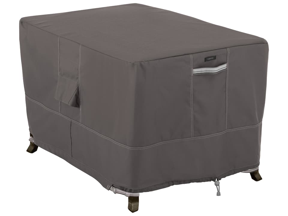 Ravenna 40 Inch Rectangular Fire Pit Table Cover in Dark Taupe