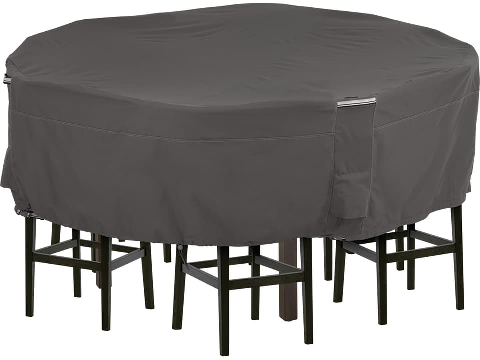 Ravenna 96 Inch Round Table & Chair Set Cover in Dark Taupe