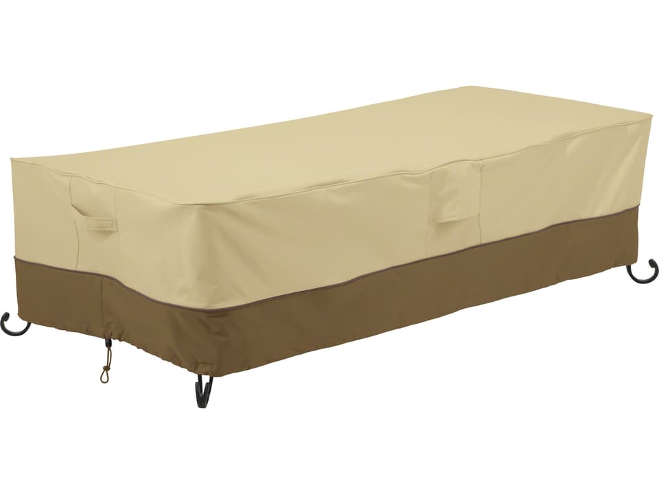 Veranda Pebble 60 Inch Rectangular Fire Pit Table Cover in Pebble