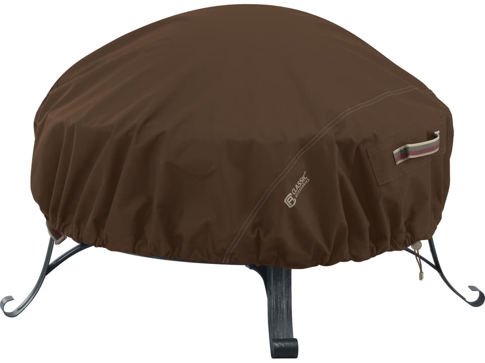 Madrona 44 Inch Round RainProof Fabric Fire Pit Cover in Dark Cocoa