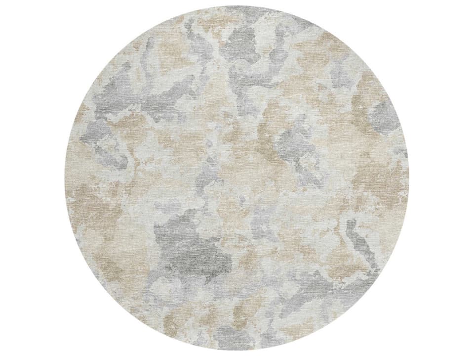 Accord Abstract Round Area Rug in Beige