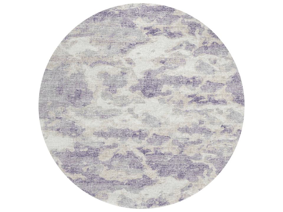 Accord Abstract Round Area Rug in Purple