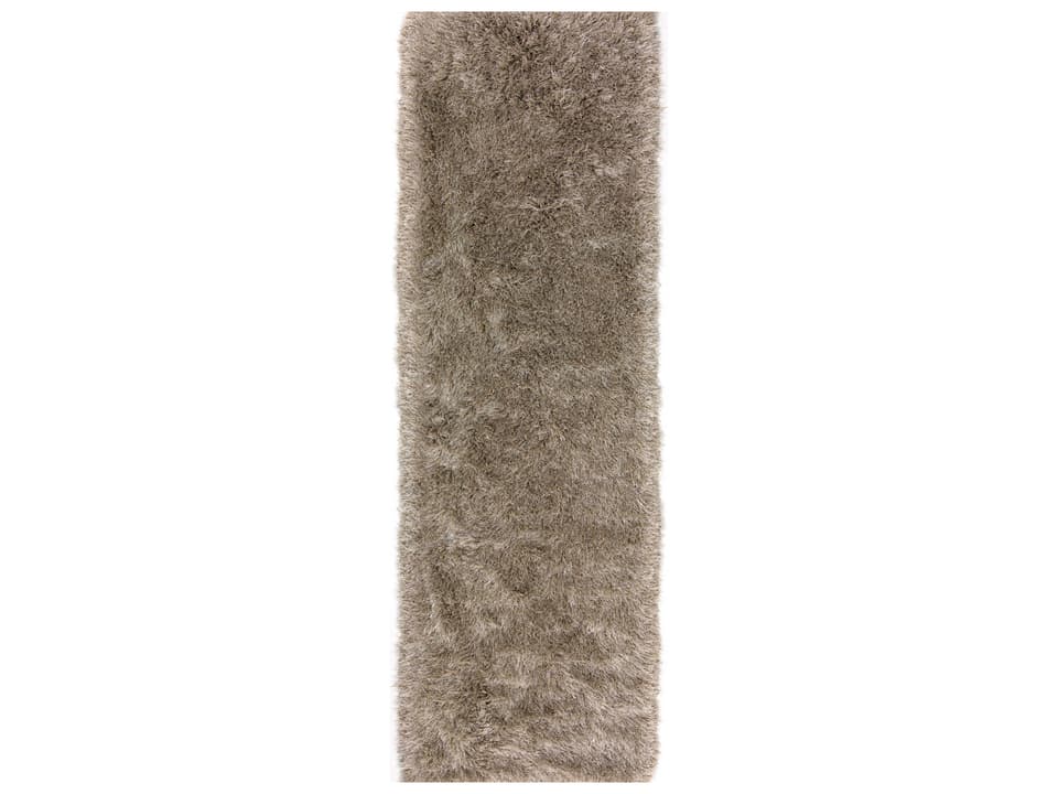 Aurora Shag Runner Area Rug in Taupe