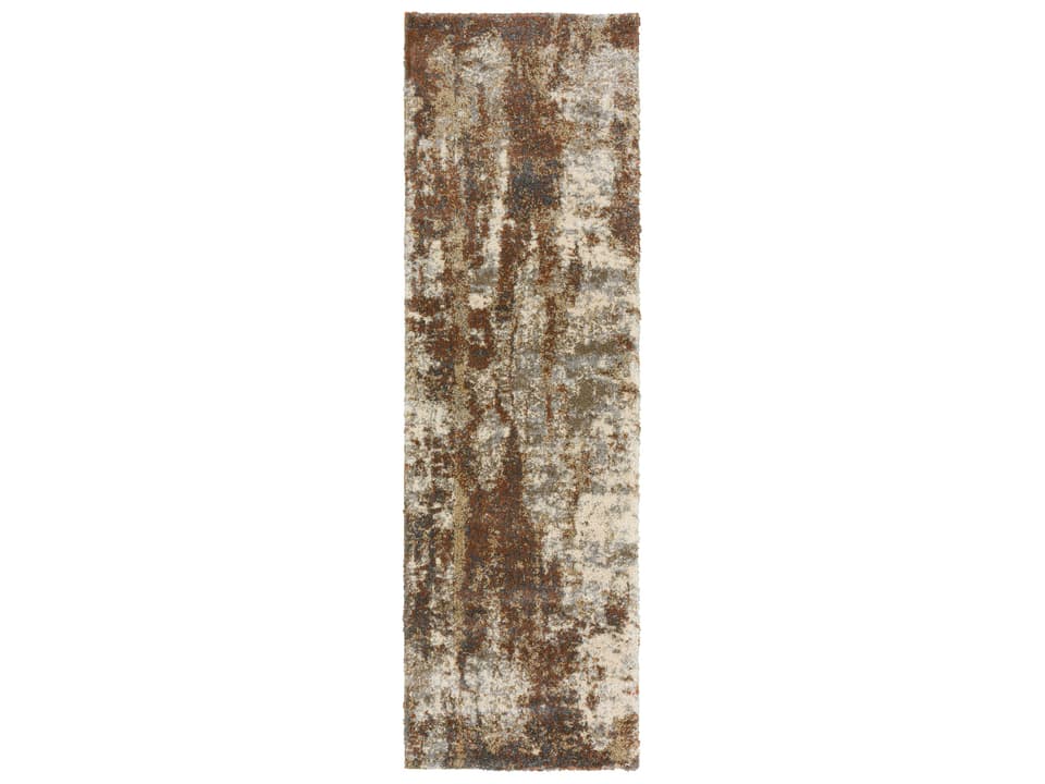 Barkley Shag Abstract Runner Area Rug in Canyon