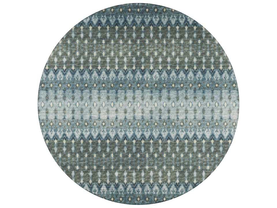 Bravado Geometric Round Area Rug in Moody Polyester