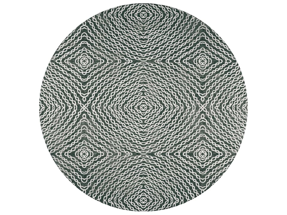 Bravado Geometric Round Area Rug in Shadow