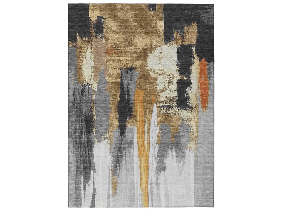 Chantille Abstract Indoor Outdoor Area Rug in Black 5 ft x 7 ft 6 in