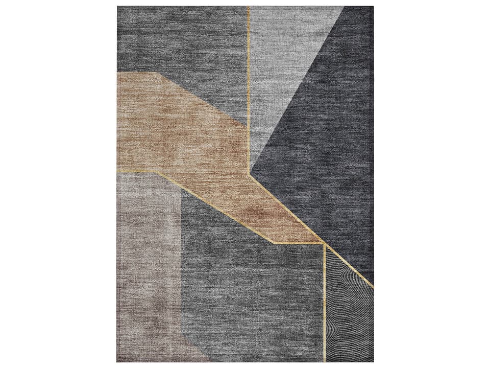 Chantille Abstract Rectangular Area Rug Charcoal