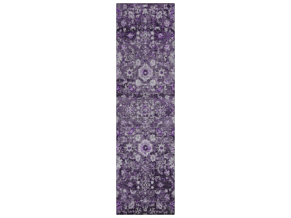 Chantille 2x8 Purple Medallion Floral Runner Area Rug