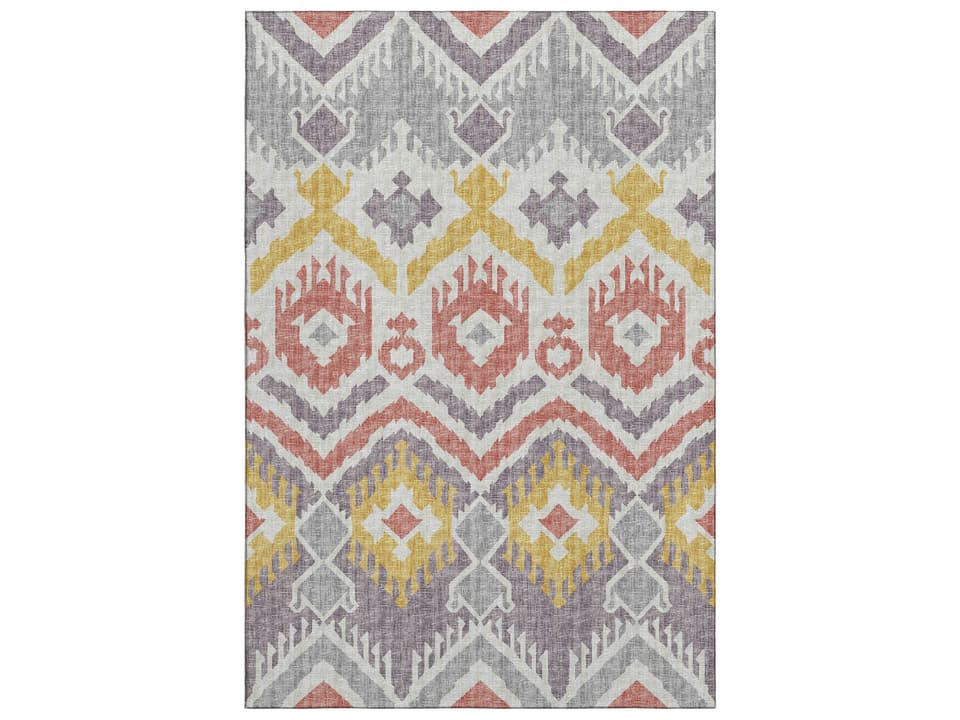 Mayfield Ikat Machine Made Area Rug in Soft Polyester