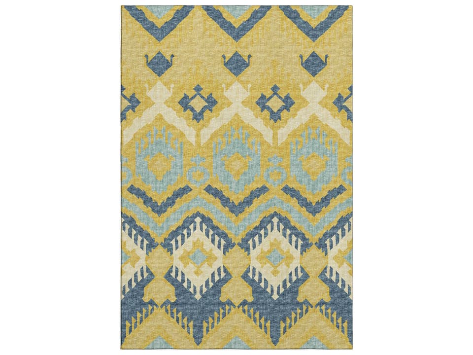 Mayfield Ikat Area Rug with Plush Microfiber Pile