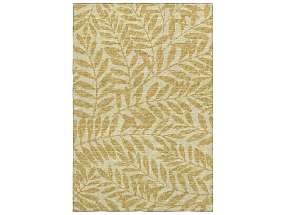 Mayfield Floral Indoor Outdoor Area Rug in Gilded
