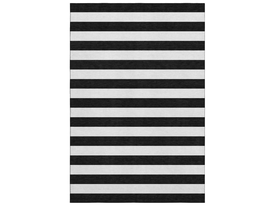 Mayfield Striped Area Rug in Black