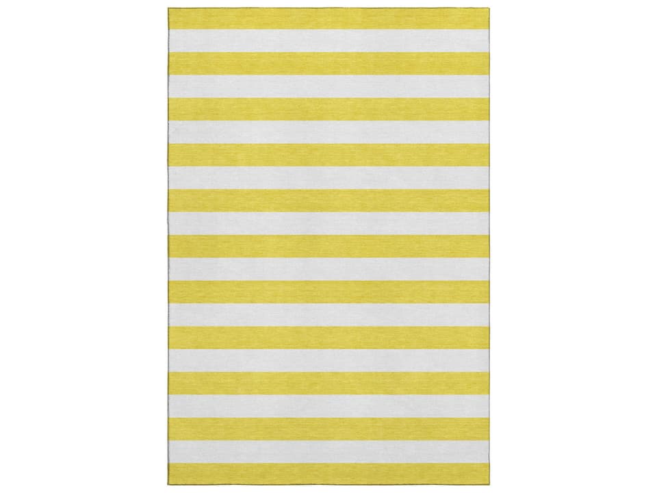 Mayfield Striped Transitional Area Rug in Yellow
