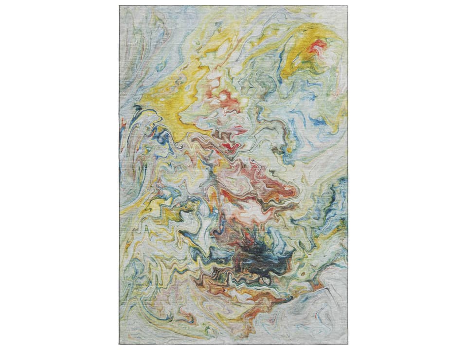 Mayfield Abstract Transitional Area Rug in Ivory Polyester